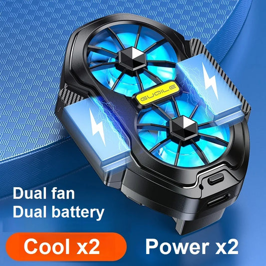 FS01 Dual Fan Rechargeable Mobile Phone Cooler Radiator Long Lasting Stronger Cooling Air Cooling Clip design with Game Button