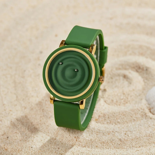 Personalized fashionable Silicone bezel floating magnetic pointer free ball bearing creative waterproof quartz watch student