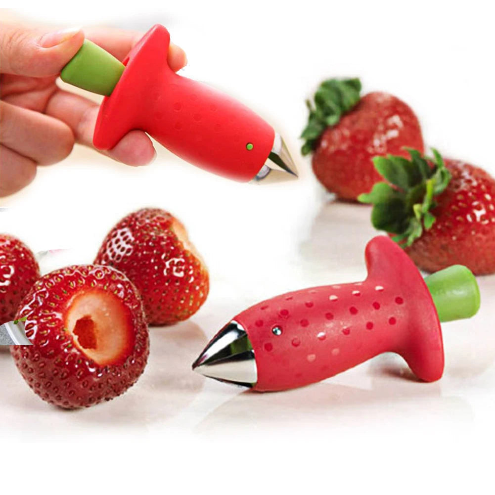 Strawberry Huller Pineapple Cutters Novel Tomato Stalks Remover Fruit Knife Useful Strawberry Leaf Cleaner Kitchen Accessories