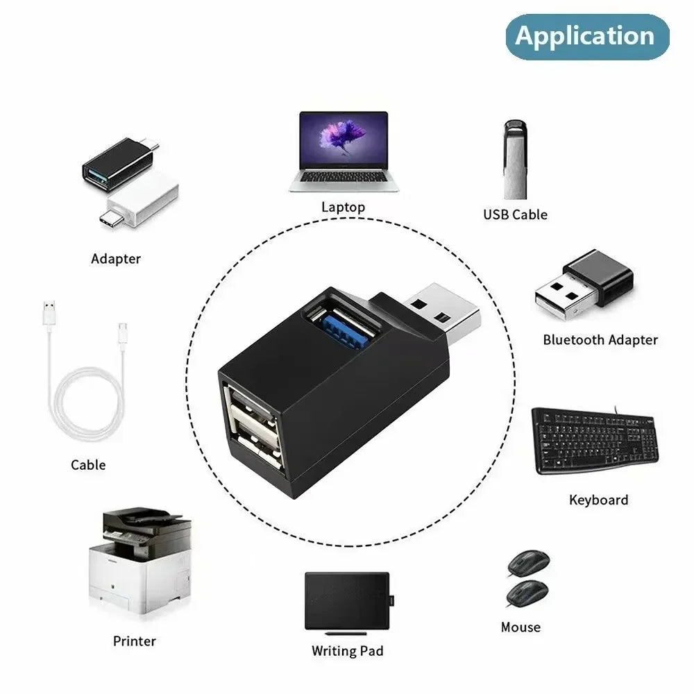 Multi Port USB Hubs USB 3.0 2.0 Extender Car Splitter Laptop Office Multi Function Reading Usb Disk Charging Adapter