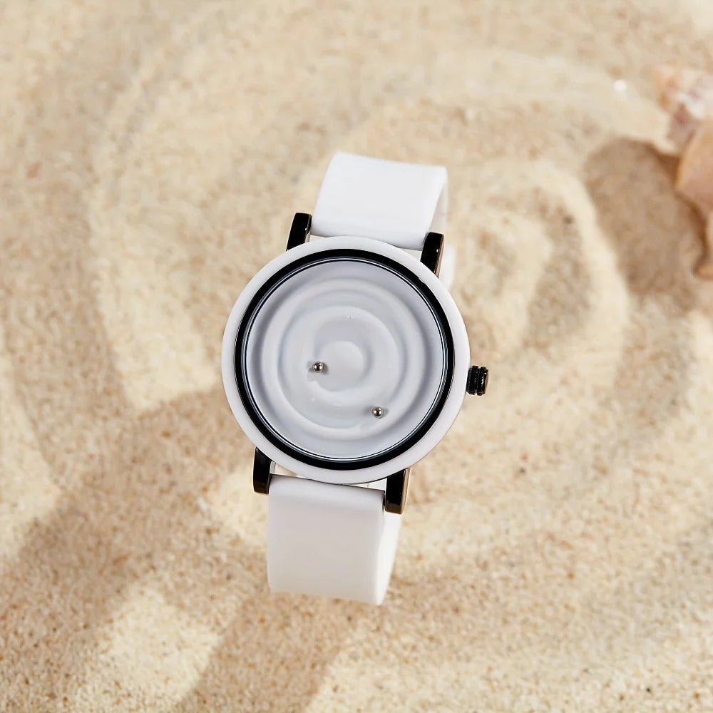 Personalized fashionable Silicone bezel floating magnetic pointer free ball bearing creative waterproof quartz watch student