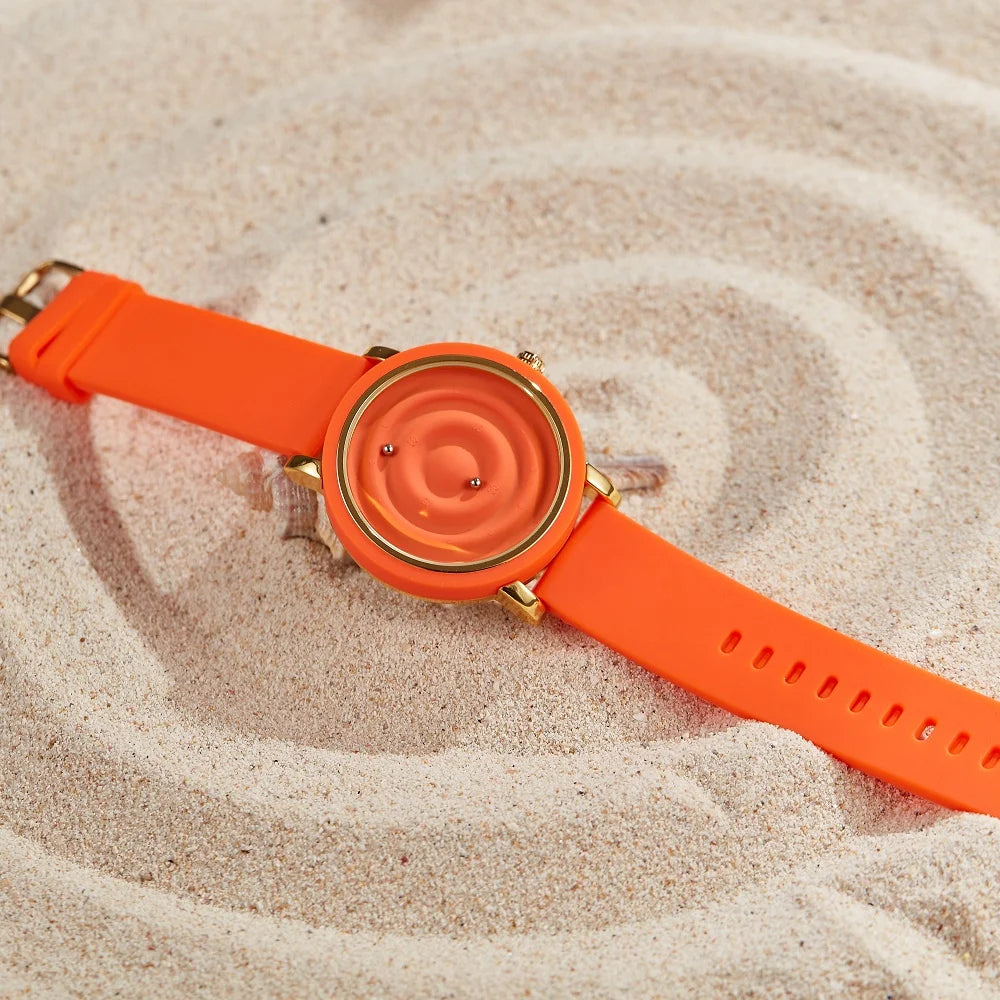 Personalized fashionable Silicone bezel floating magnetic pointer free ball bearing creative waterproof quartz watch student